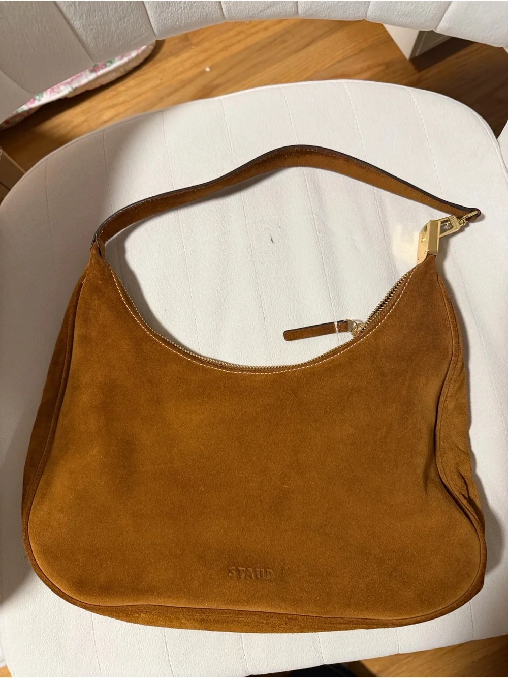 STAUD Brown Suede Shoulder Bag - Picture 3 of 3